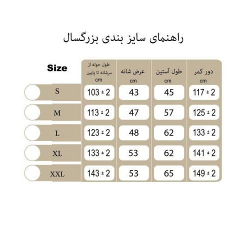 راهنمای سایز بندی حوله