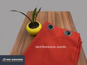 پرده آماده کتان گارنت قرمز - مسترخونه