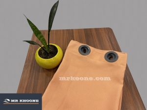 پرده آماده کتان گارنت گلبه ای - مسترخونه